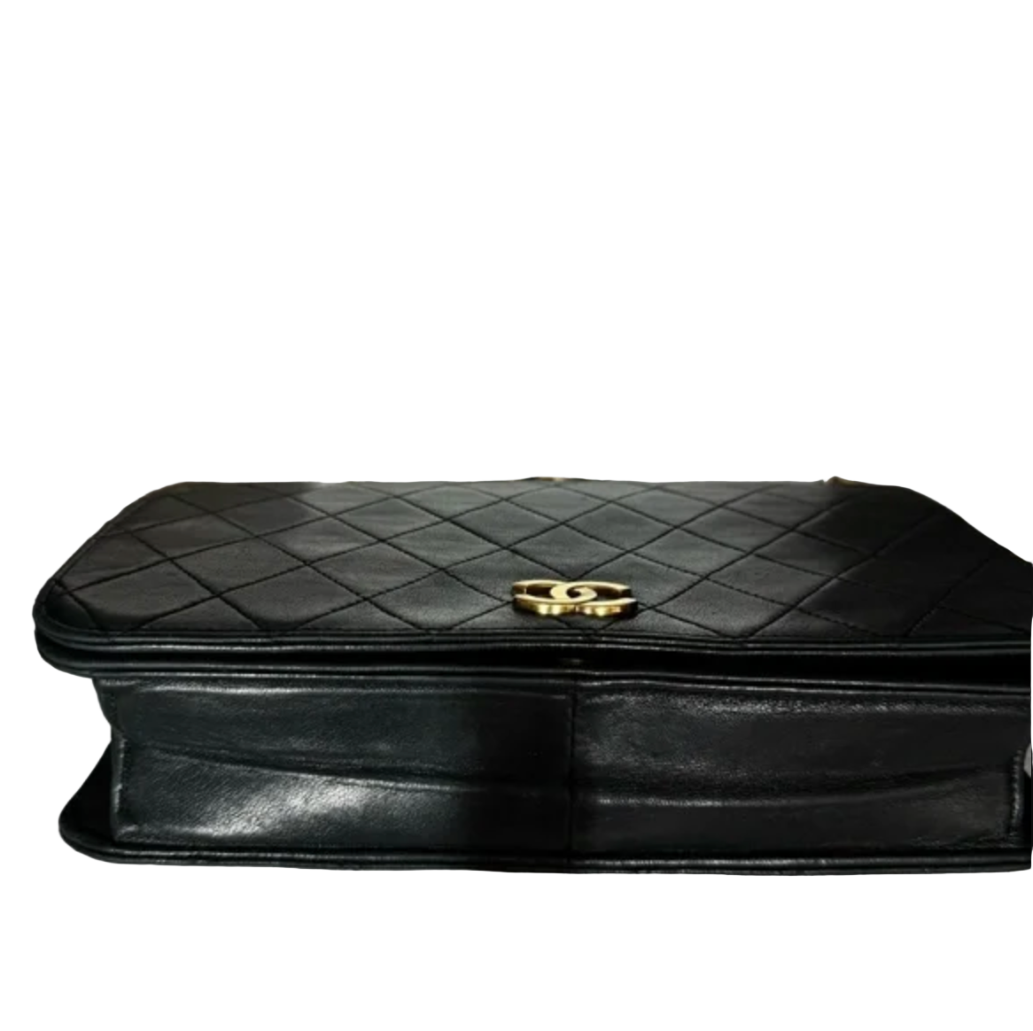 CHANEL Black Vintage CC Small Lambskin Single Flap Shoulder Bag