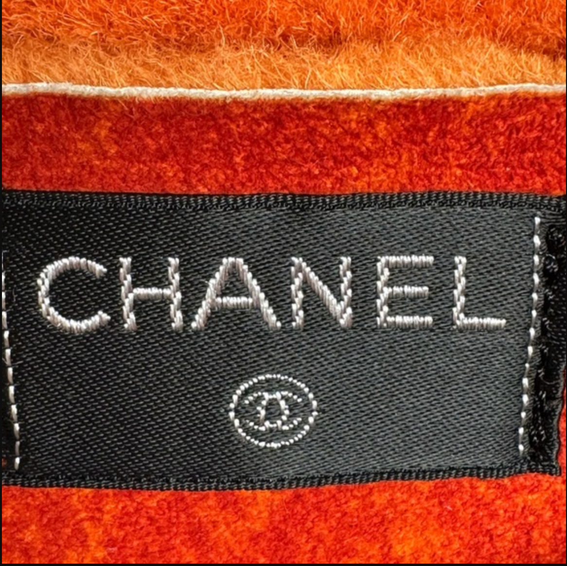 CHANEL orange mouton shoulder / crossbody bag