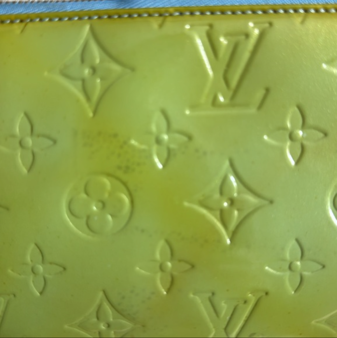 Louis Vuitton Green Vernis hand bag/ pouch