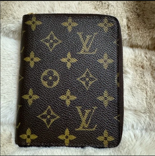 Louis Vuitton Brown Monogram Passport Holder with Zipper