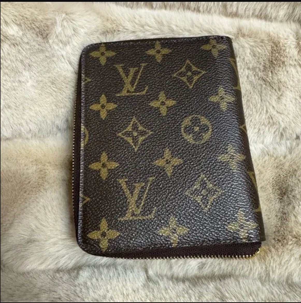 Louis Vuitton Brown Monogram Passport Holder with Zipper