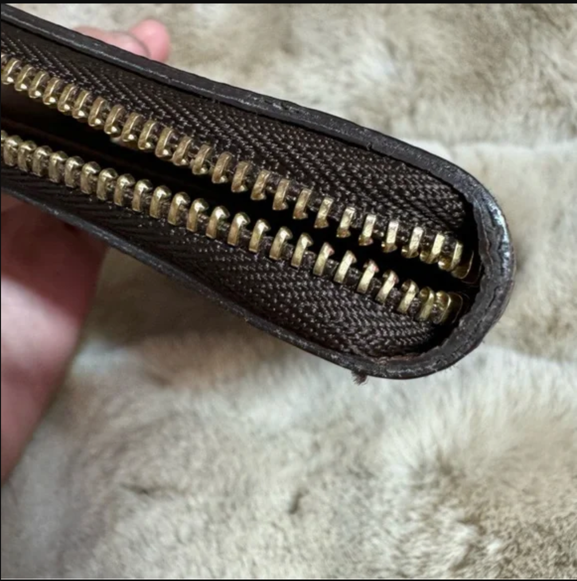 Louis Vuitton Brown Monogram Passport Holder with Zipper