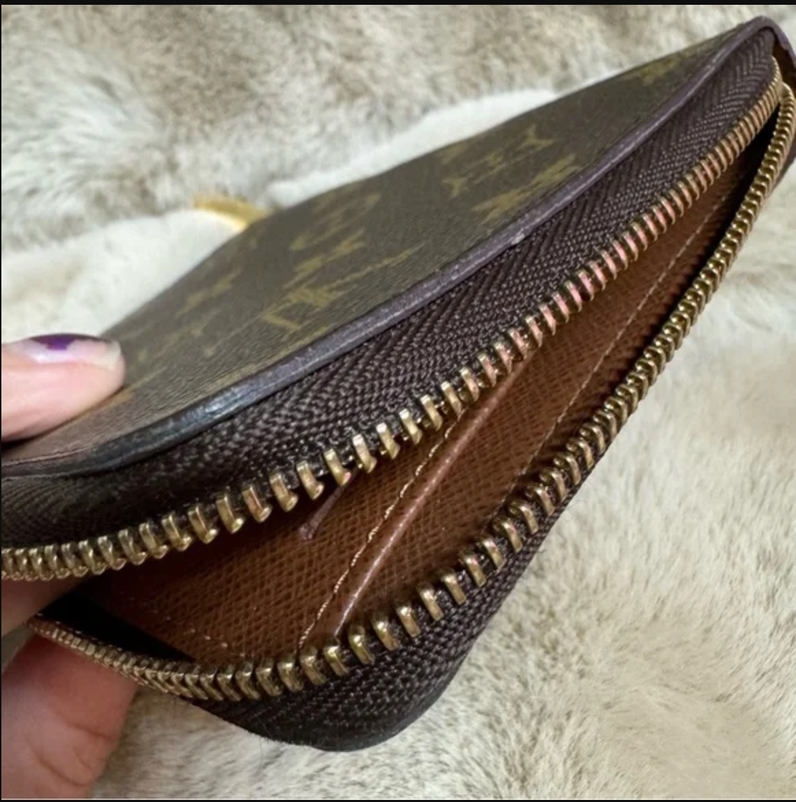Louis Vuitton Brown Monogram Passport Holder with Zipper