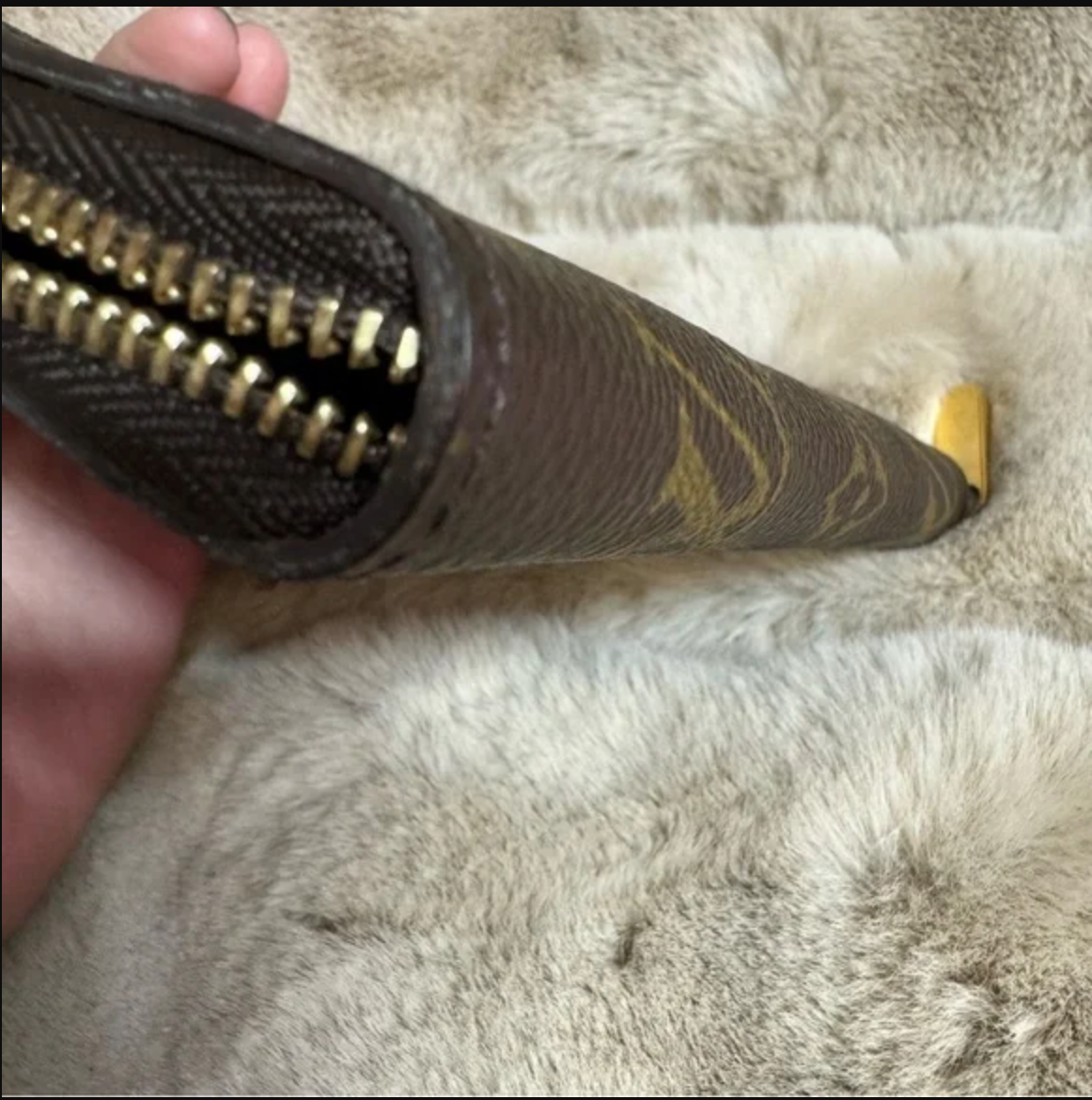 Louis Vuitton Brown Monogram Passport Holder with Zipper