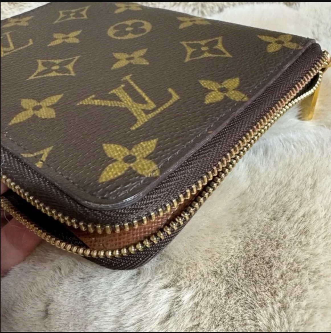 Louis Vuitton Brown Monogram Passport Holder with Zipper