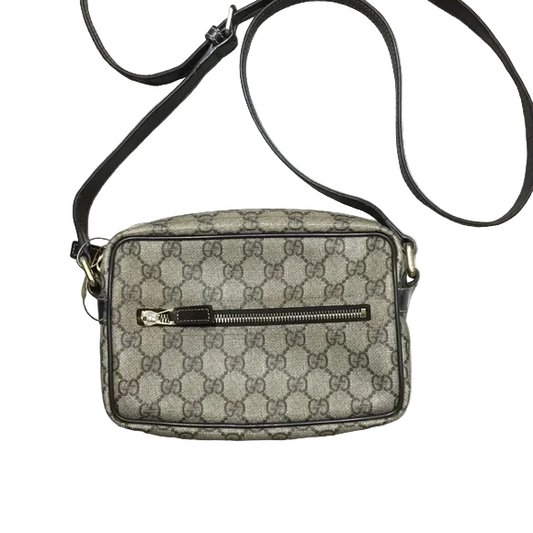 Gucci GG Supreme Crossbody Bag Brown Beige