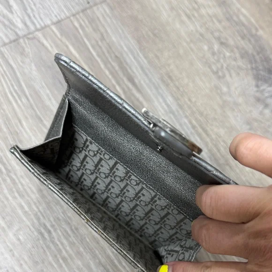 Dior Metallic Gray Wallet