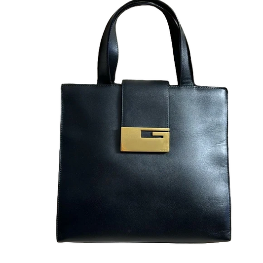 GUCCI Vintage black leather handbag / tote