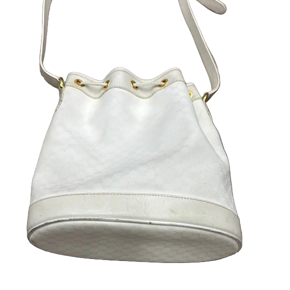 Gucci Vintage White Ophidia Bucket Shoulder Bag