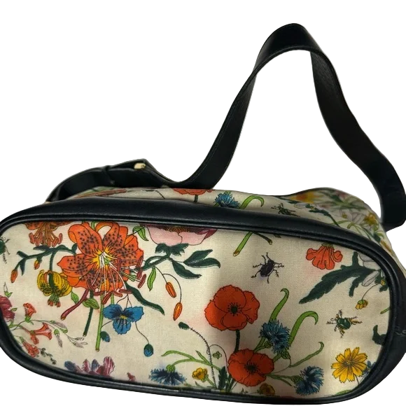 Gucci Floral Canvas Shoulder Bag