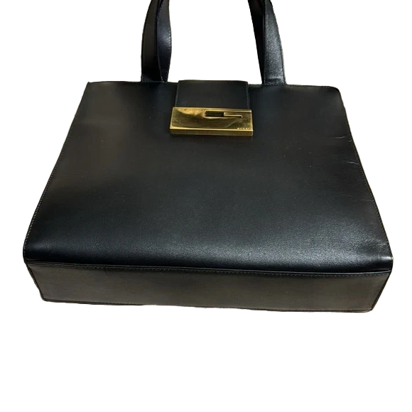 GUCCI Vintage black leather handbag / tote