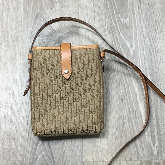 Dior Beige and Brown Monogram Shoulder Bag