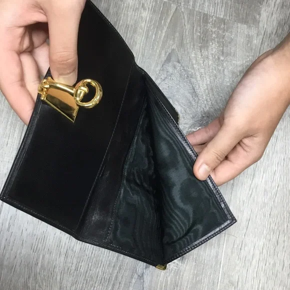 Gucci Black Checkbook Cover with Sherry Line