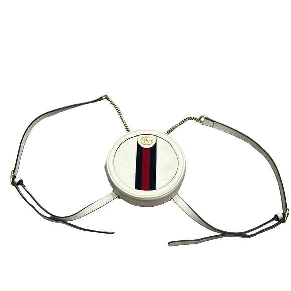 Gucci White Ophidia Round Backpack with Sherry Line