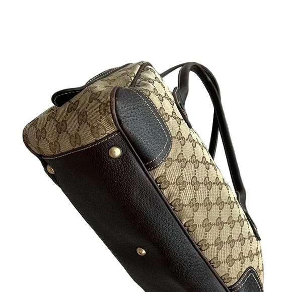 Gucci Brown Princy GG Canvas Leather Shoulder Bag