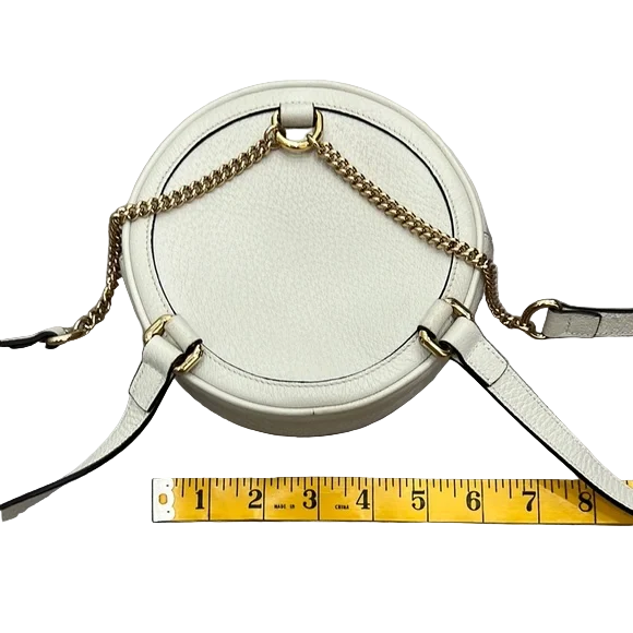 Gucci White Ophidia Round Backpack with Sherry Line