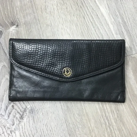 Dior Black Textured Leather Wallet