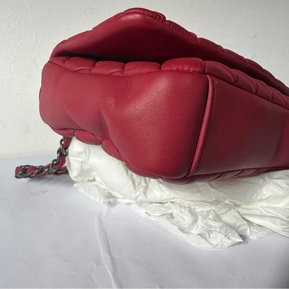 Chanel Red Calfskin Matelasse Shoulder Bag