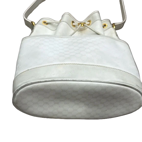 Gucci Vintage White Ophidia Bucket Shoulder Bag