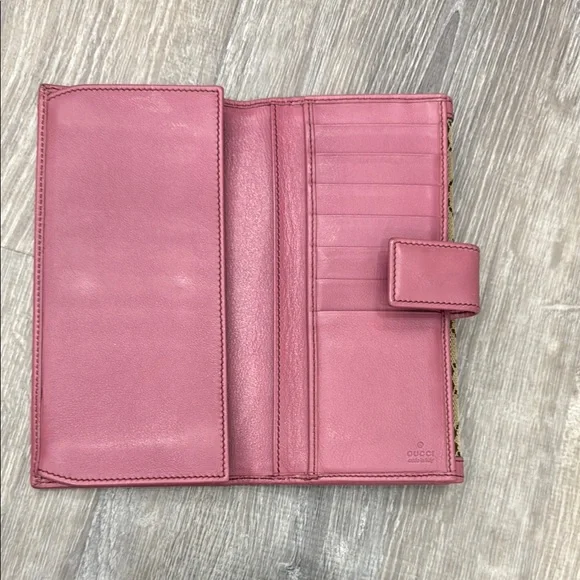 Gucci Pink and Brown Wallet with GG Monogram