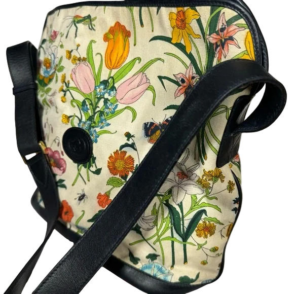 Gucci Floral Canvas Shoulder Bag