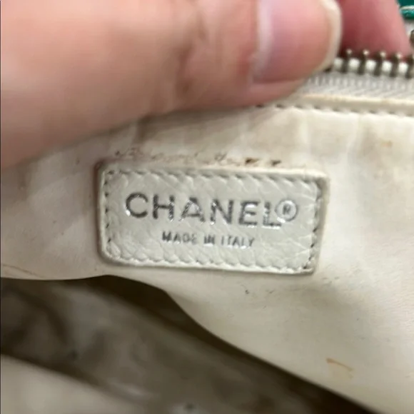 CHANEL Blue and Purple Floral CC Logo Tote Bag