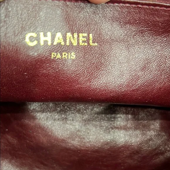 CHANEL Red Quilted Clutch Bag with Chain Strap