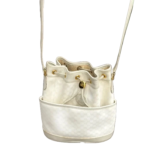 Gucci Vintage White Ophidia Bucket Shoulder Bag