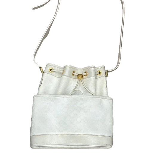 Gucci Vintage White Ophidia Bucket Shoulder Bag