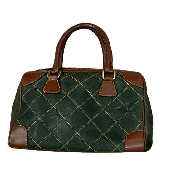 Gucci Green and Brown Quilted Leather Bag