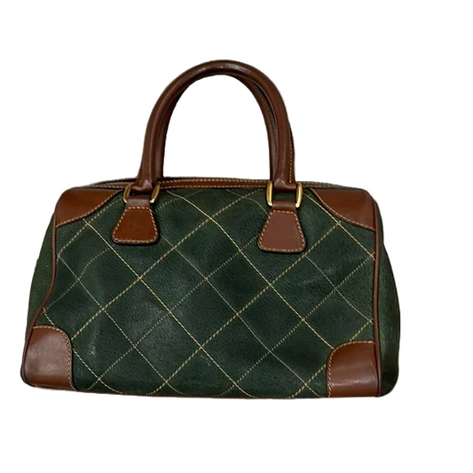 Gucci Green and Brown Quilted Leather Bag