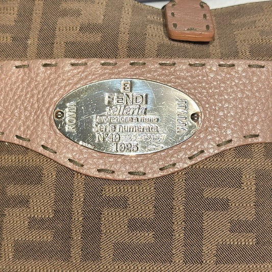 FENDI Canvas and leather FF monogram crossbody bag