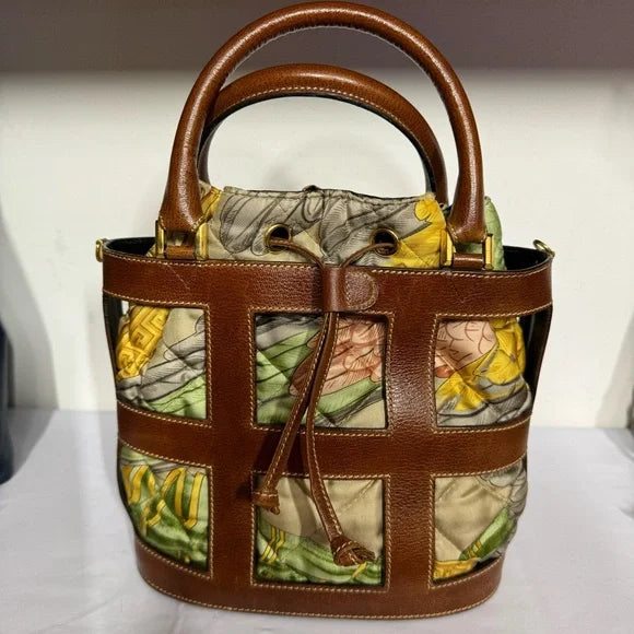 Salvatore Ferragamo leather in fabric handbag