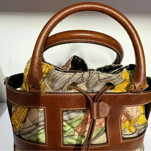 Salvatore Ferragamo leather in fabric handbag