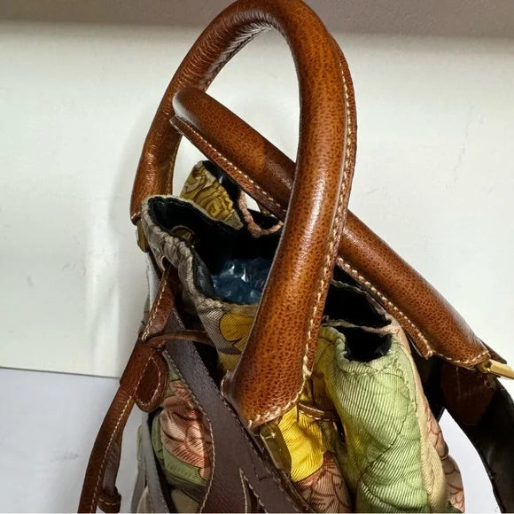 Salvatore Ferragamo leather in fabric handbag