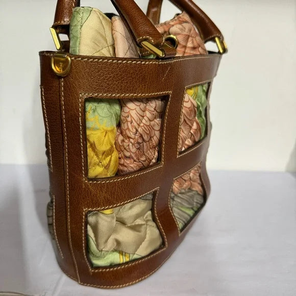 Salvatore Ferragamo leather in fabric handbag