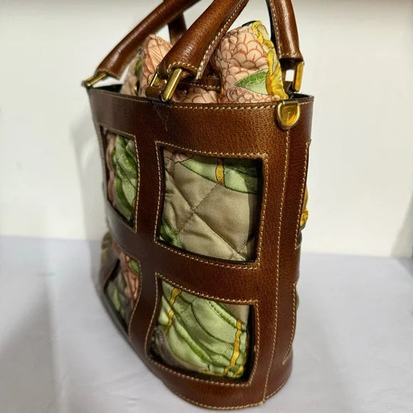 Salvatore Ferragamo leather in fabric handbag