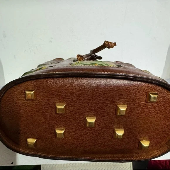 Salvatore Ferragamo leather in fabric handbag