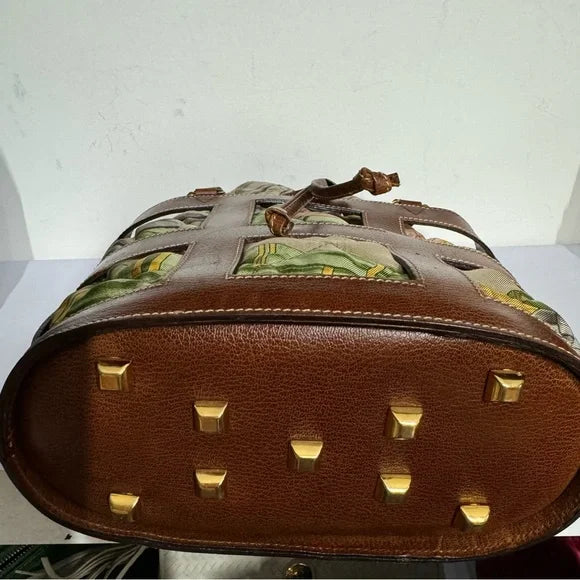 Salvatore Ferragamo leather in fabric handbag