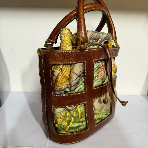 Salvatore Ferragamo leather in fabric handbag