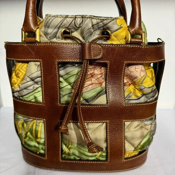 Salvatore Ferragamo leather in fabric handbag