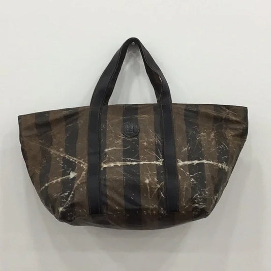 Fendi Brown and Black Tote with Striking Stripes