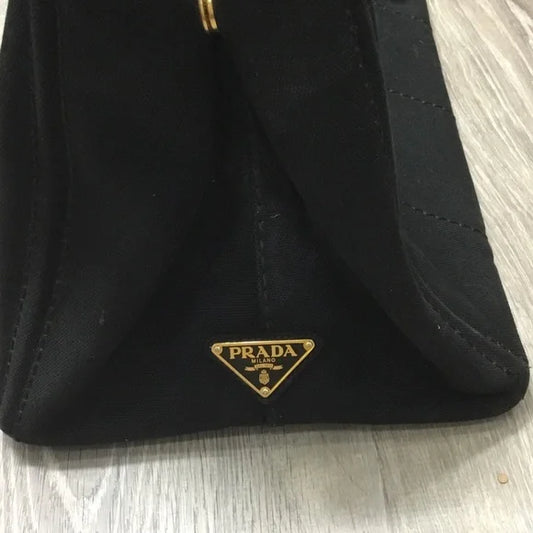 Prada Black Canvas Logo Tote