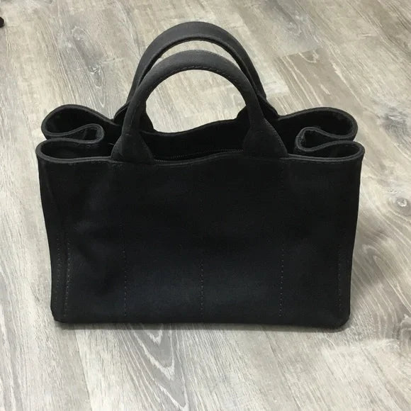 Prada Black Canvas Logo Tote