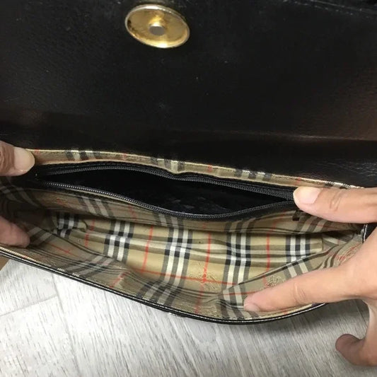 Burberry Black Crossbody Bag with Gold Accents