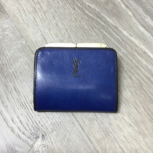 Yves Saint Laurent Royal Blue Leather Coin Purse