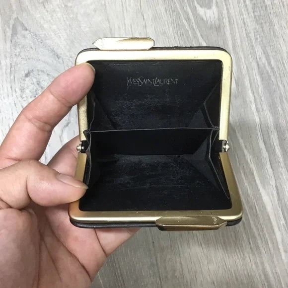Yves Saint Laurent Royal Blue Leather Coin Purse