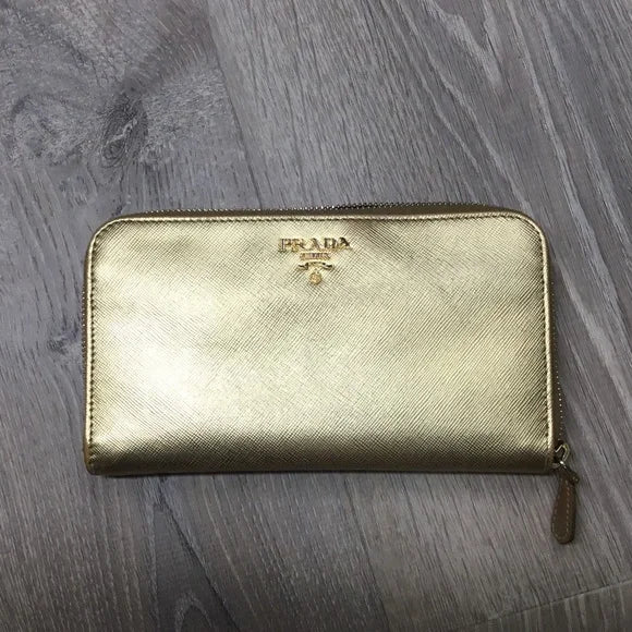 Prada Metallic Gold Wallet