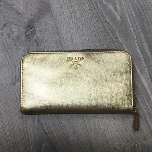 Prada Metallic Gold Wallet