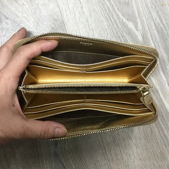 Prada Metallic Gold Wallet